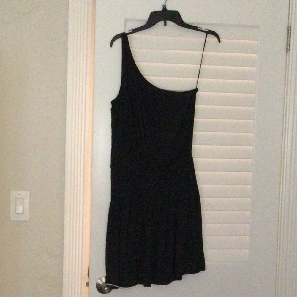 Ramy Brook Black One-Shoulder Mini Dress
